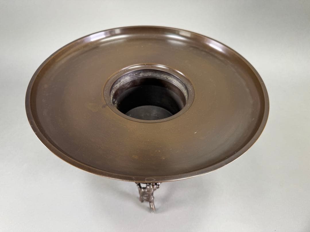 いけばな　池坊　鋳銅花器　陵山在銘 銅薄端　古流　未生流　龍生派 花瓶　華道具