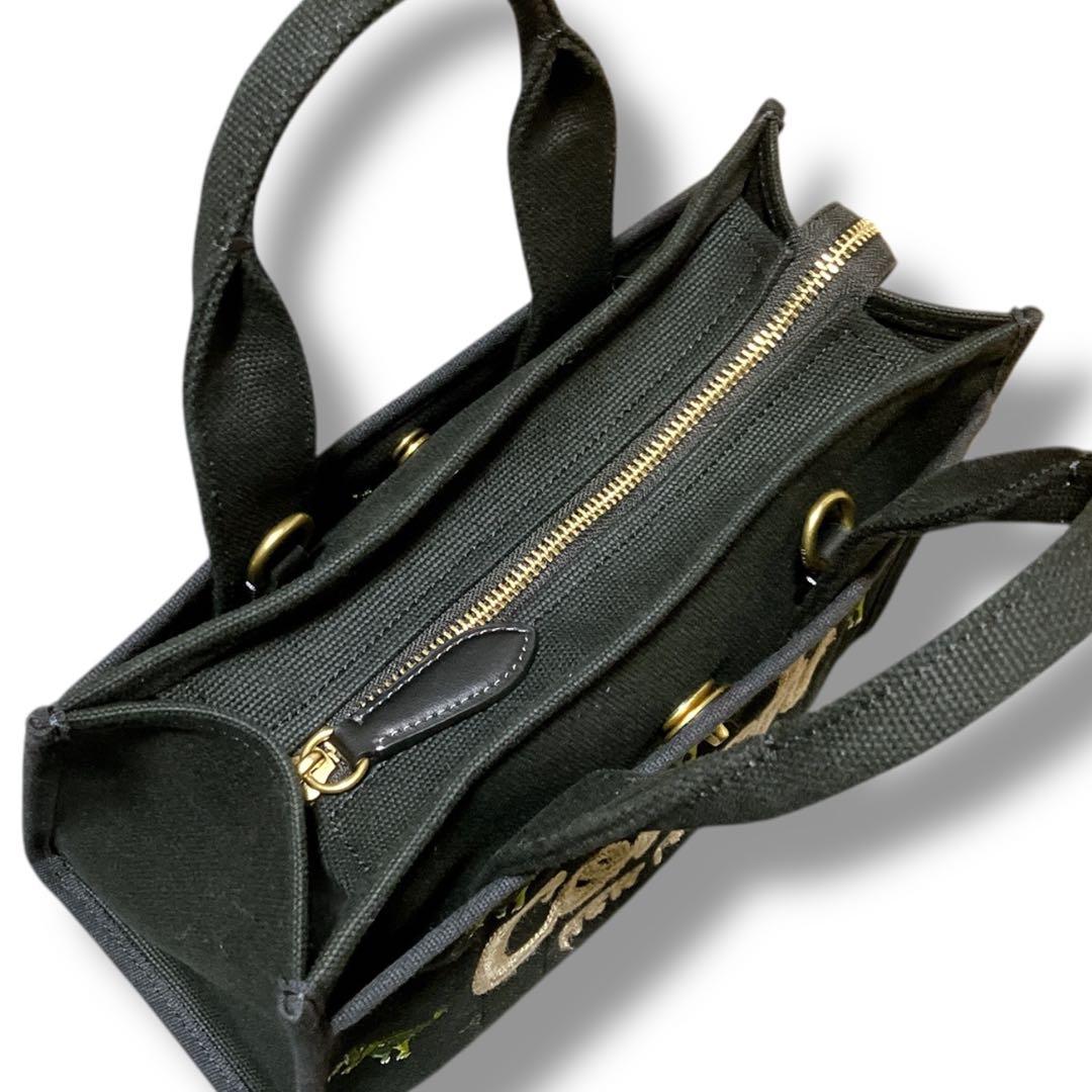 コーチ 良品 2way レキシー 日本限定 カーゴトート26 ブラック 刺繍