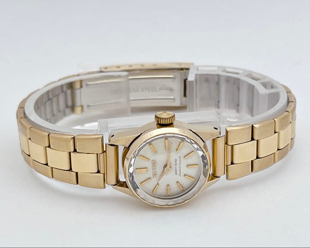 SEIKO クイーンセイコー 手巻き 王冠メダリオン カットガラス ゴールド