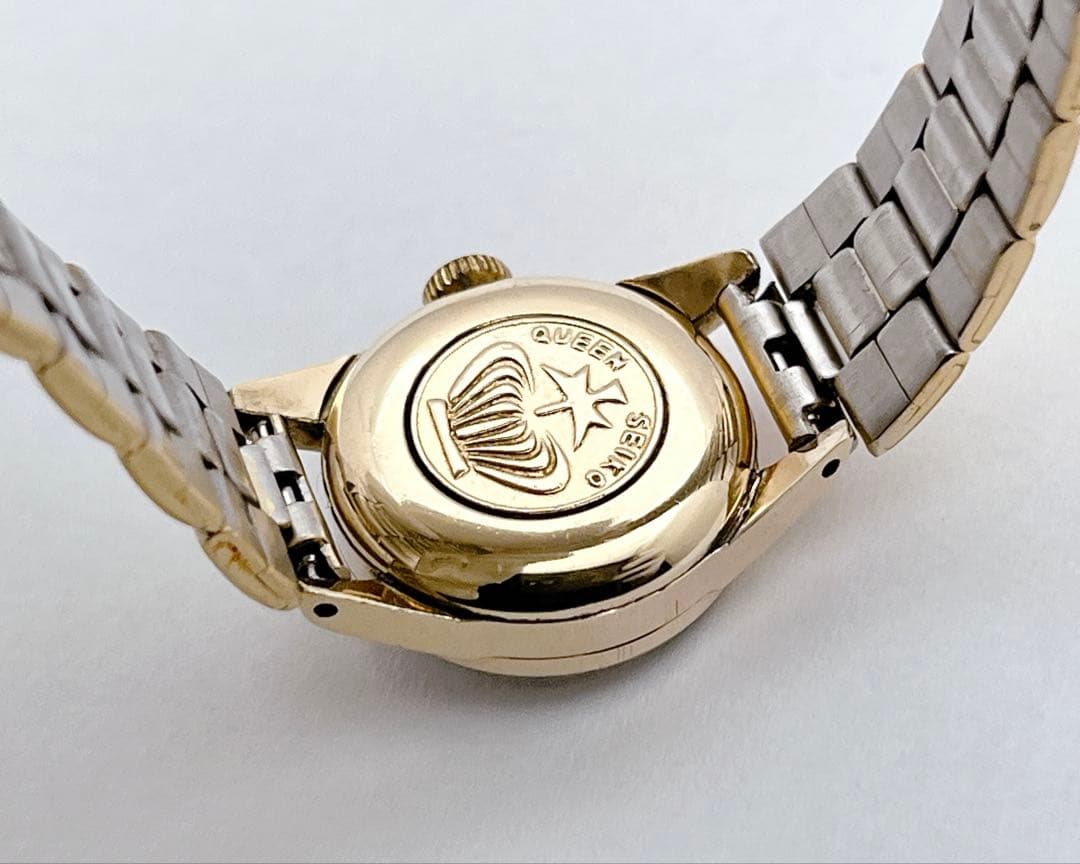 SEIKO クイーンセイコー 手巻き 王冠メダリオン カットガラス ゴールド