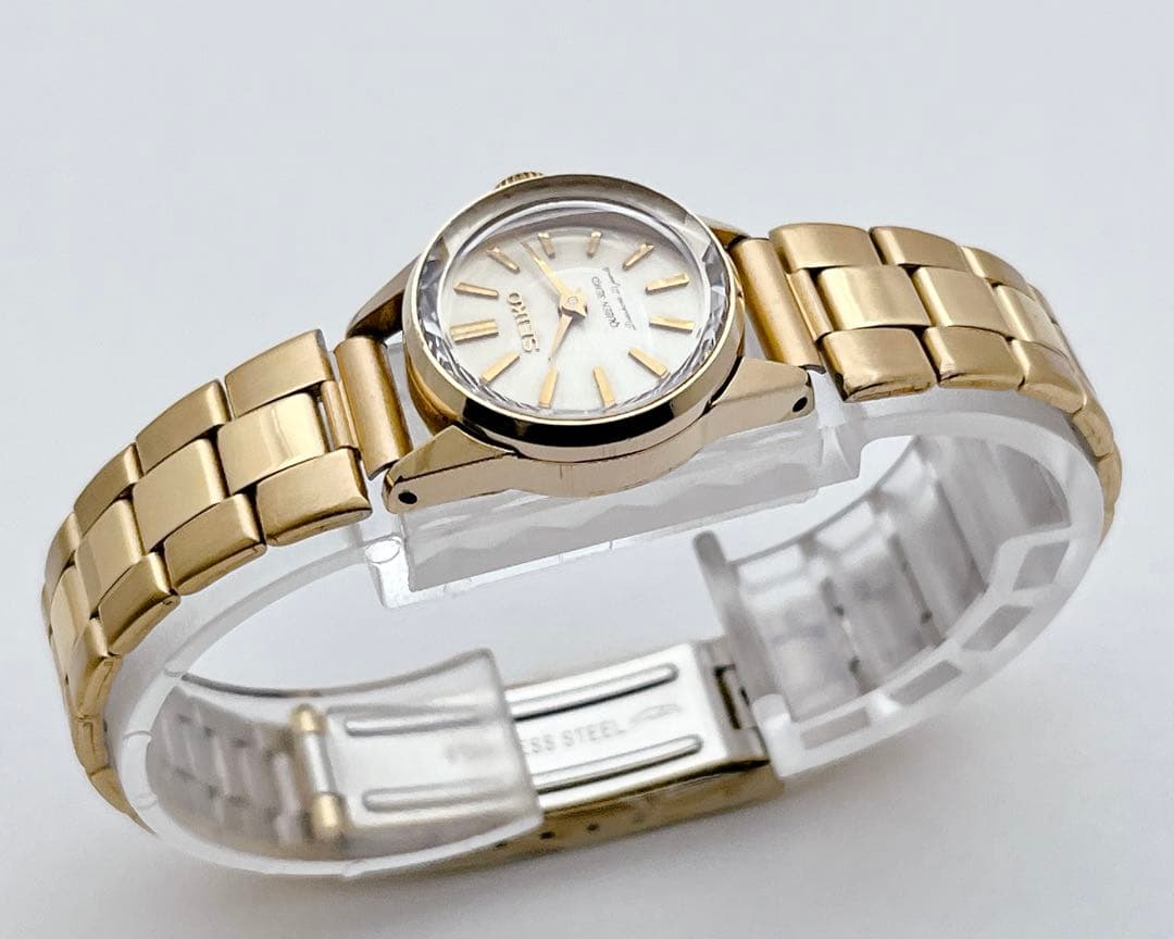 SEIKO クイーンセイコー 手巻き 王冠メダリオン カットガラス ゴールド