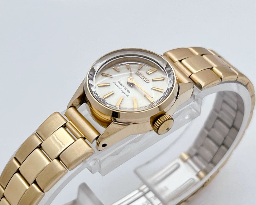 SEIKO クイーンセイコー 手巻き 王冠メダリオン カットガラス ゴールド