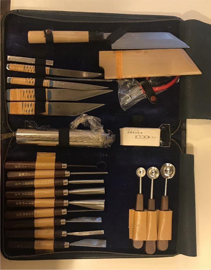 尚台正吉　調理細工庖刀一式 飾り細工道具