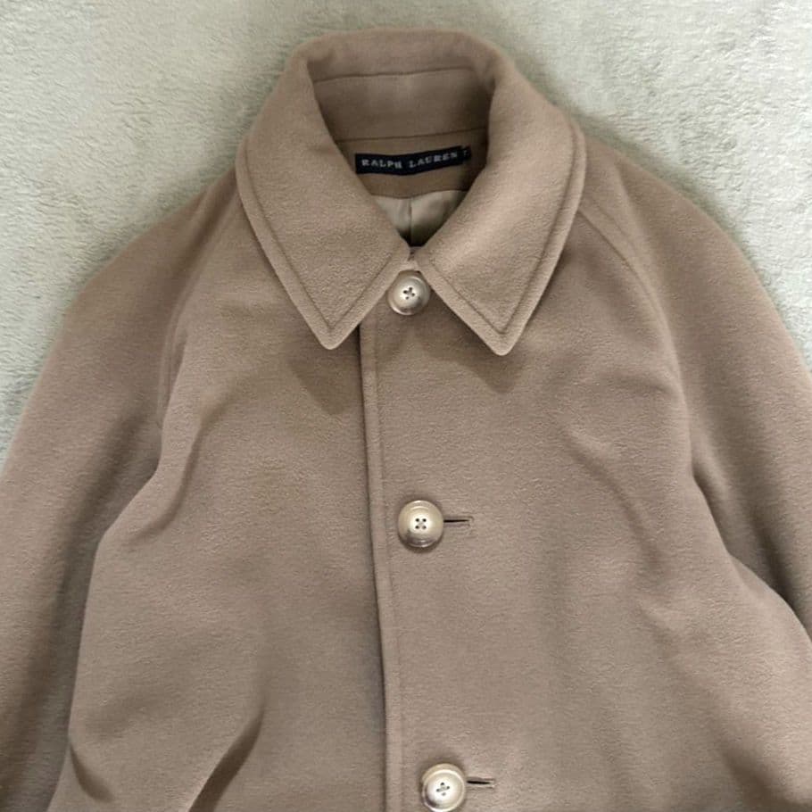 ラルフローレン カシミヤ混 ベルテッド ロングコート ベージュ 日本製
