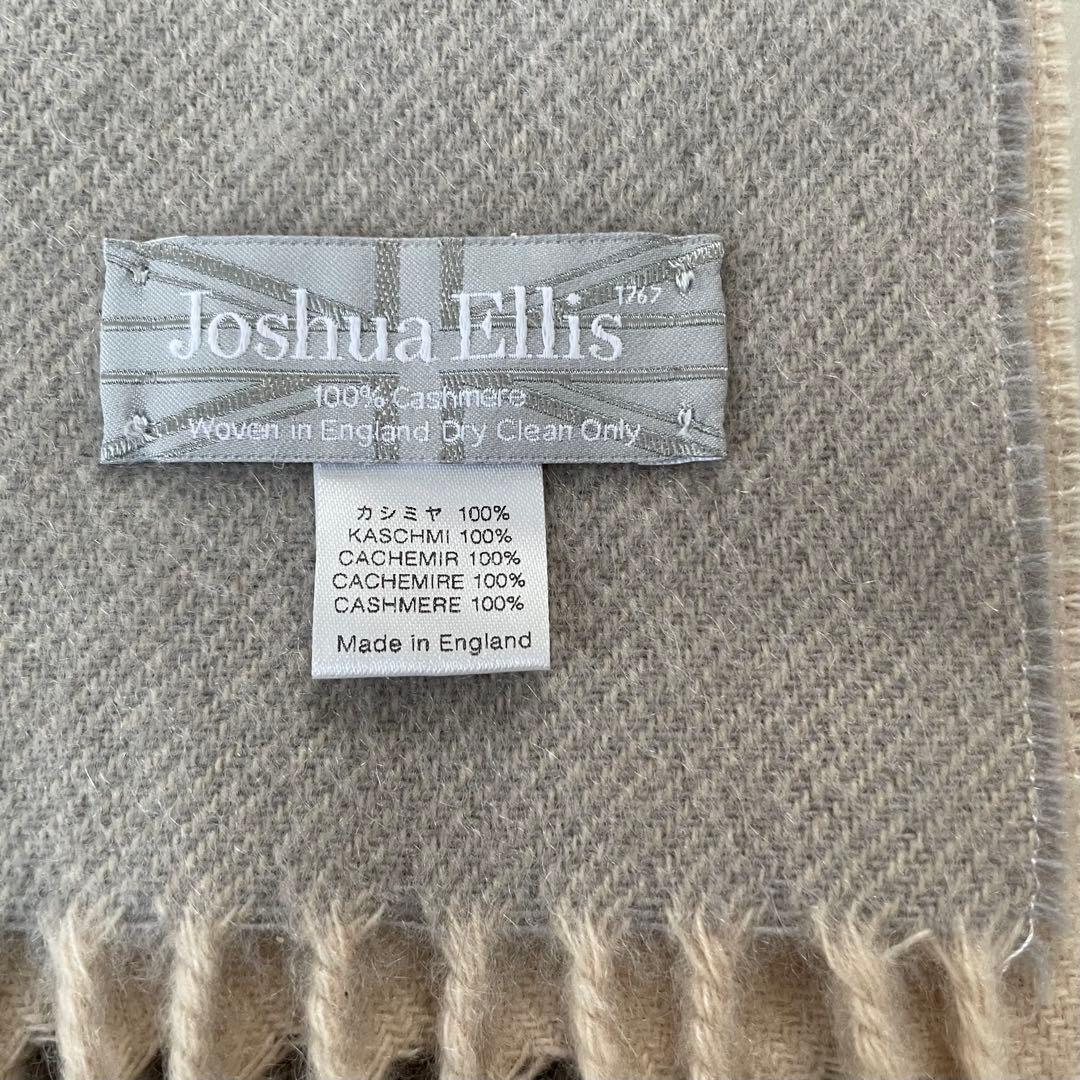 美品✨ジョシュアエリス 大判ストール チェック カシミヤ100% グレー レッド