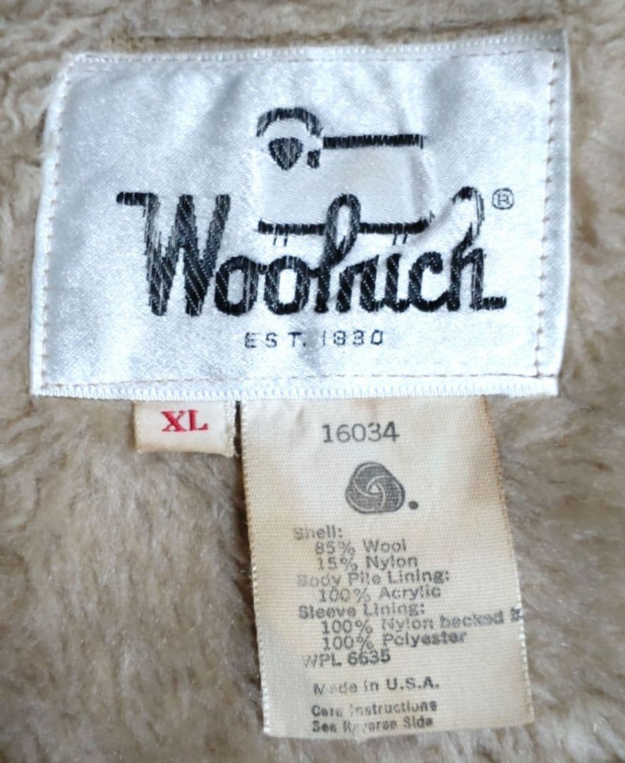 【70s】WOOLRICH ウールジャケット ボアジャケット 白タグ アメリカ製