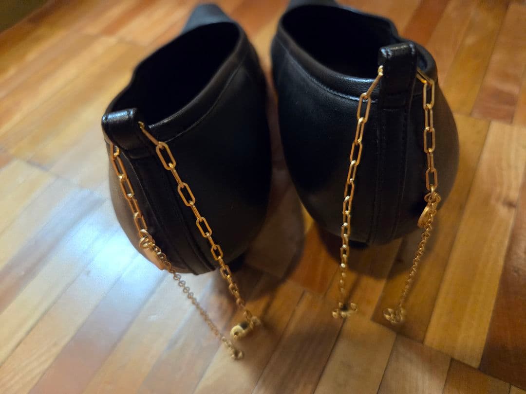 ステラマッカートニー パンプス チェーンストラップ付き ブラック 39