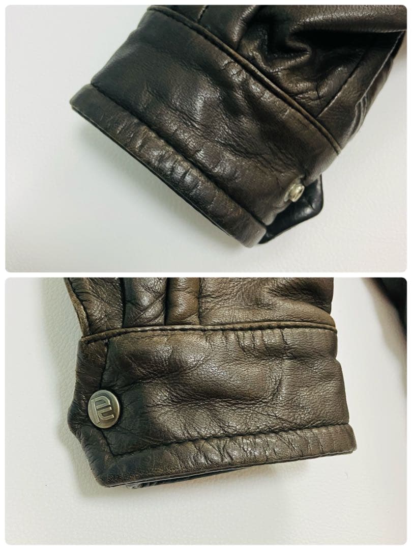 【贅の極み　鹿革】　COMSTOCK フライトジャケット　本革　ボア　茶　L