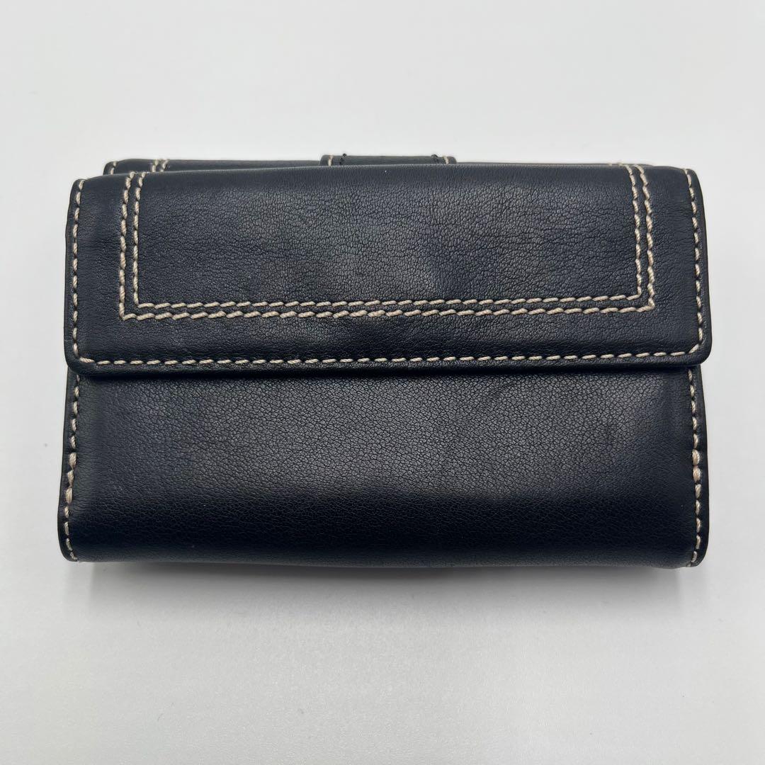 希少 コーチ 三つ折り財布 ソーホー ブラック コンパクトウォレット ベルト