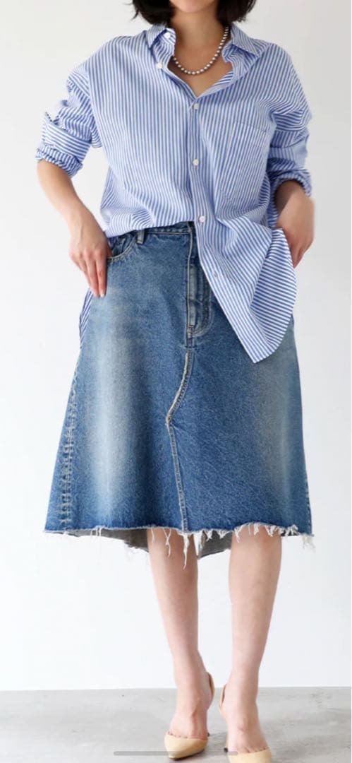 【MADISONBLUE】5PK PEMAKE A-LINEデニムスカート