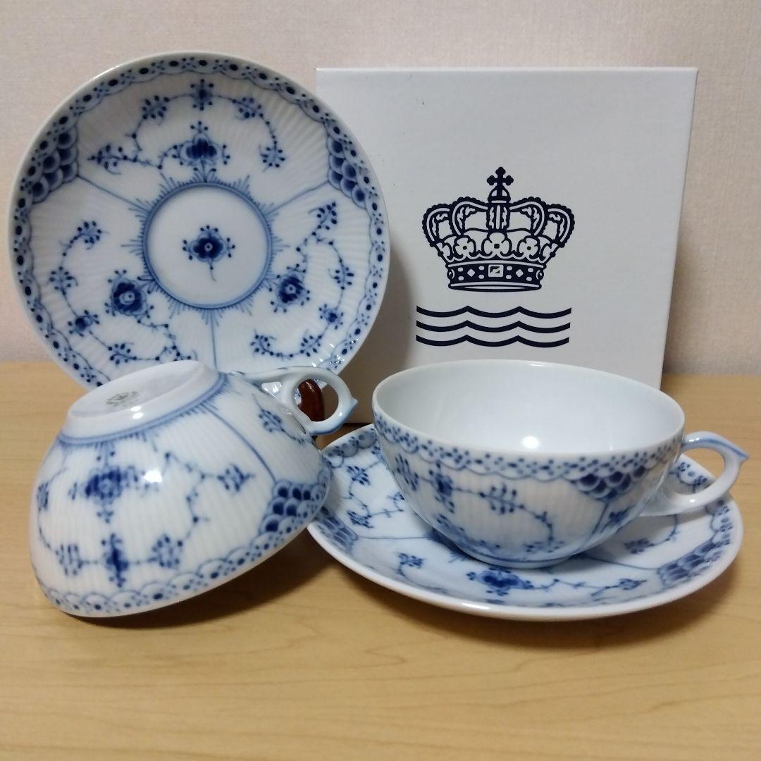  ハーフレース　カップ＆ソーサー ペア　2客