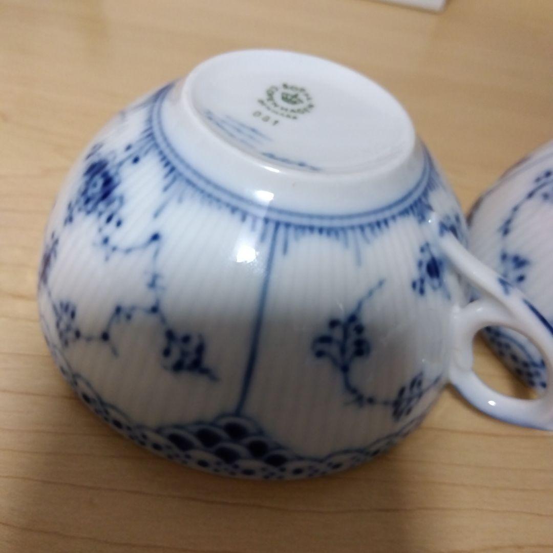  ハーフレース　カップ＆ソーサー ペア　2客