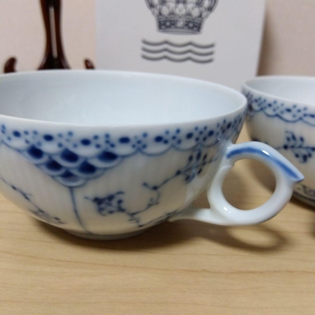  ハーフレース　カップ＆ソーサー ペア　2客