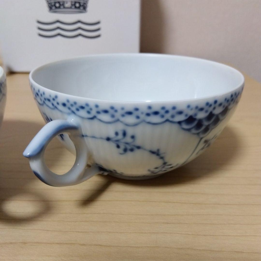  ハーフレース　カップ＆ソーサー ペア　2客