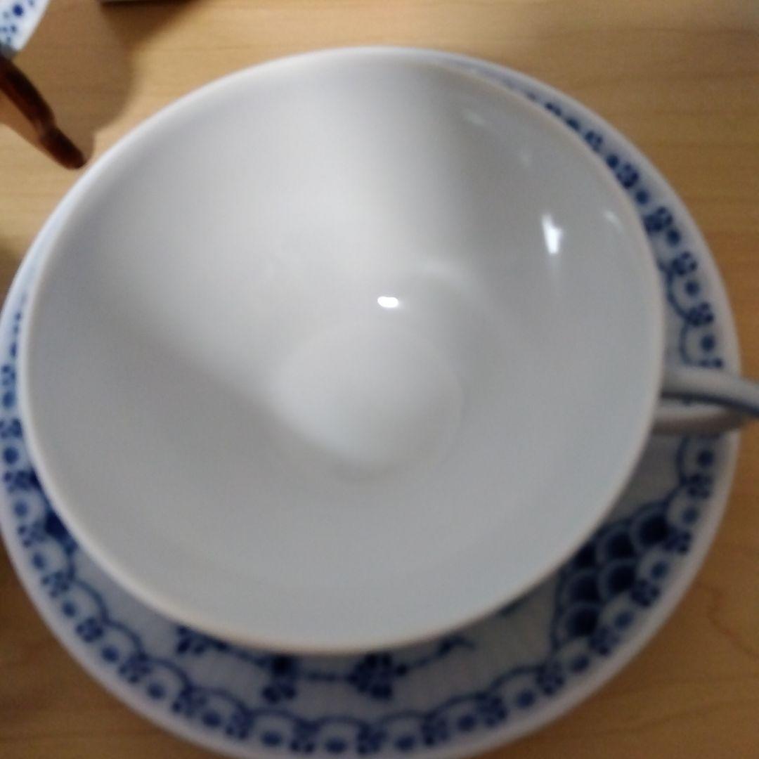  ハーフレース　カップ＆ソーサー ペア　2客