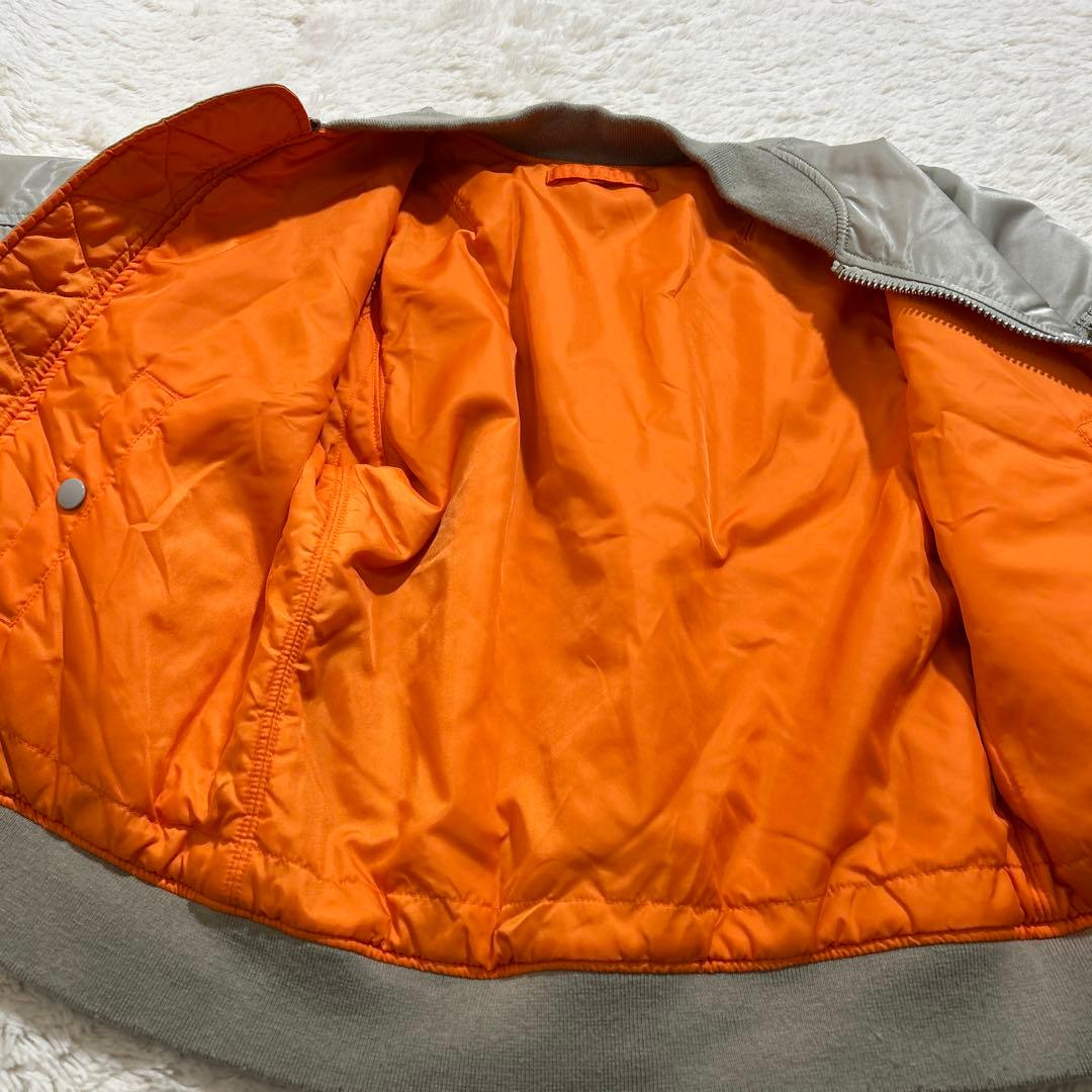 【美品】ALPHA MA-1 フライトジャケット シルバー M 短丈