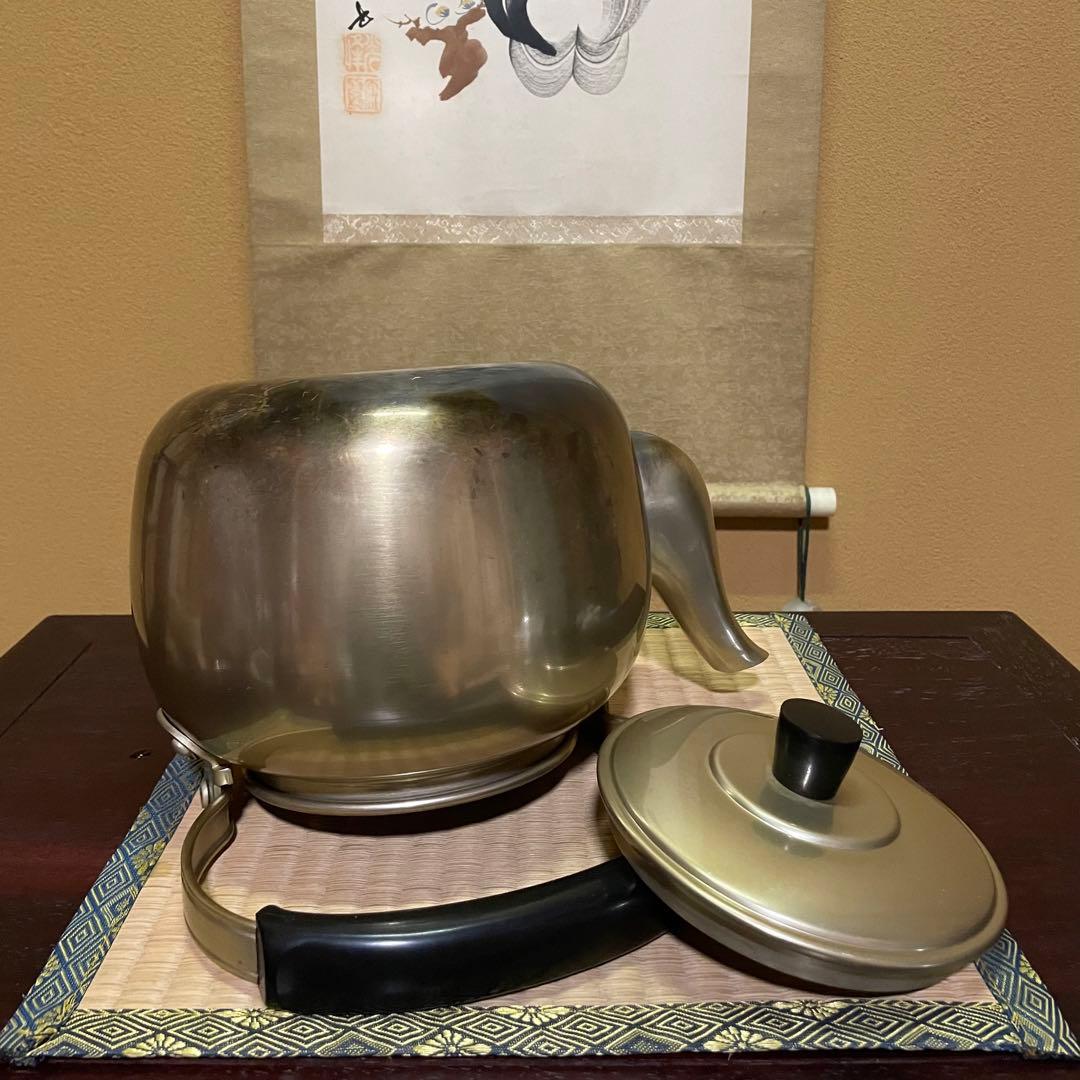 【昭和レトロ】アカオ やかん しゅう酸メッキ 5L ケトル 湯沸かし ビンテージ