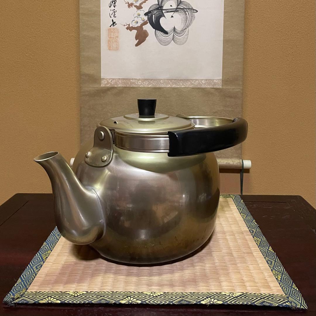 【昭和レトロ】アカオ やかん しゅう酸メッキ 5L ケトル 湯沸かし ビンテージ