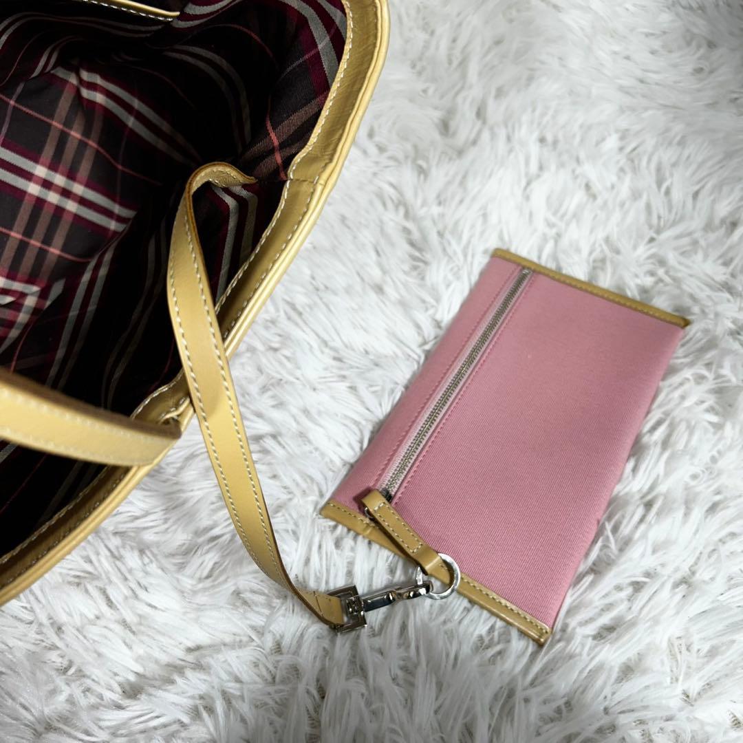 美品✨バーバリーブルーレーベル トートバッグ ノバチェック ホースロゴ 大容量