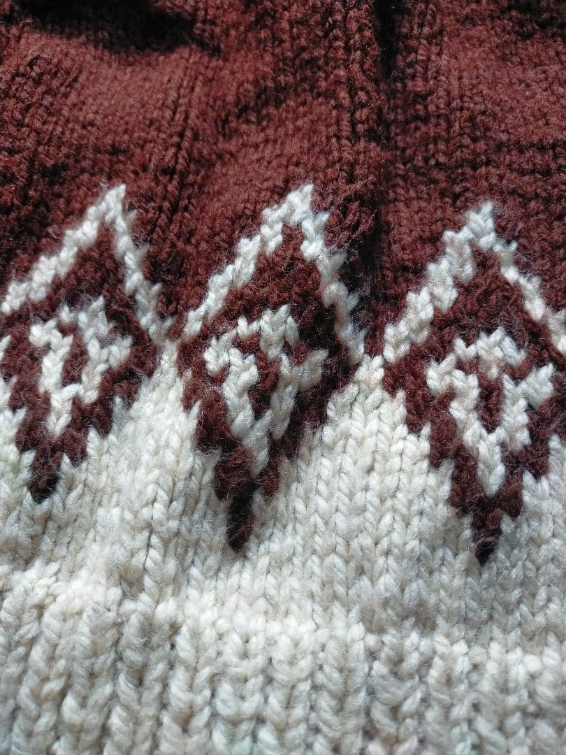 Vintage 60 70s ダイヤ柄 カウチンセーター