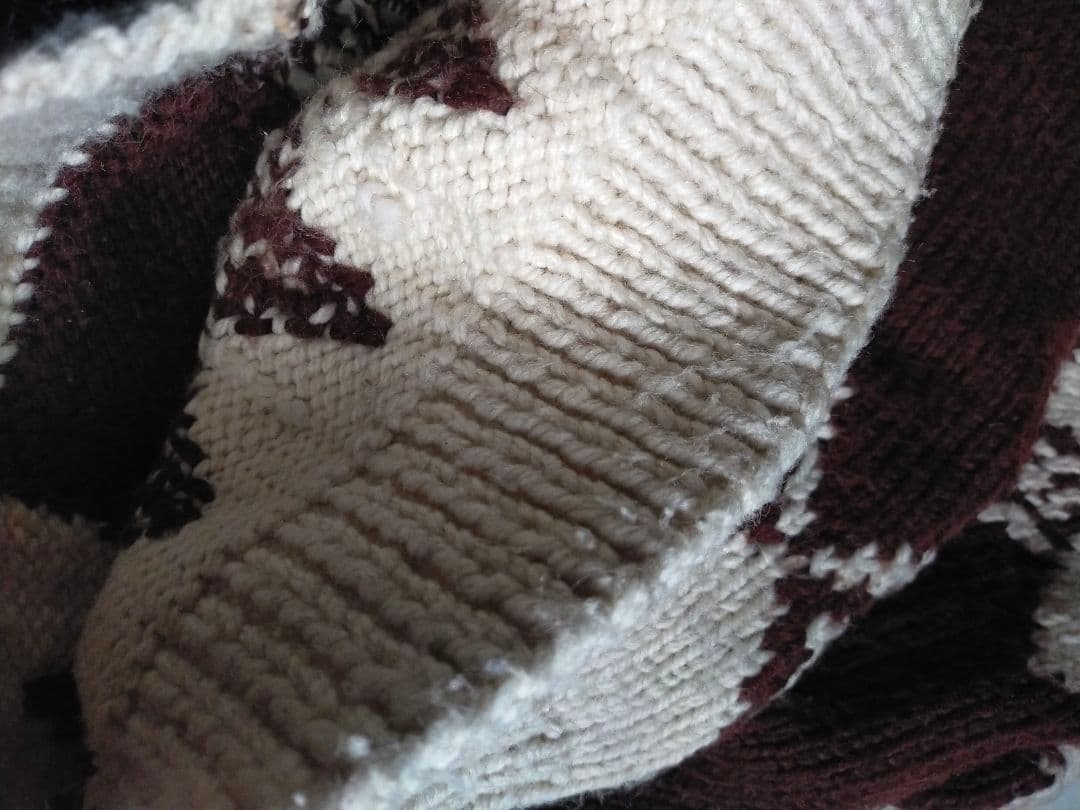 Vintage 60 70s ダイヤ柄 カウチンセーター