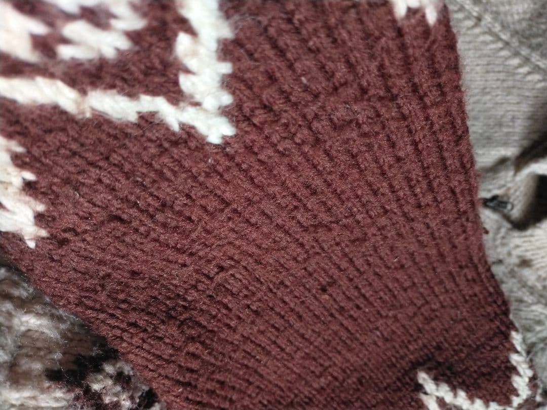 Vintage 60 70s ダイヤ柄 カウチンセーター