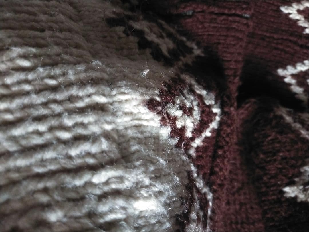 Vintage 60 70s ダイヤ柄 カウチンセーター