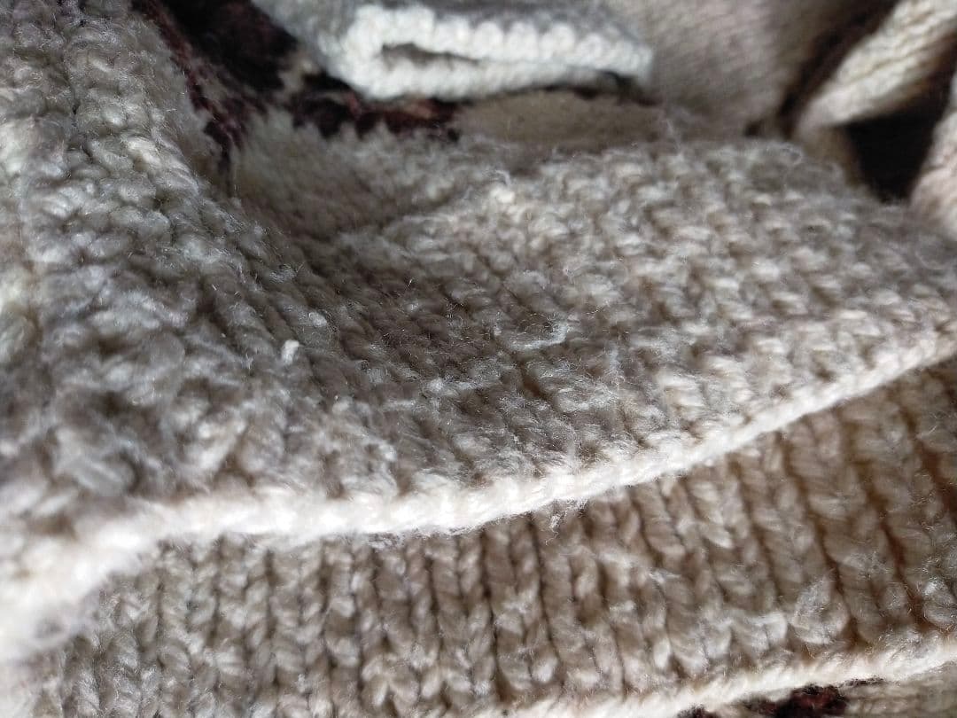 Vintage 60 70s ダイヤ柄 カウチンセーター