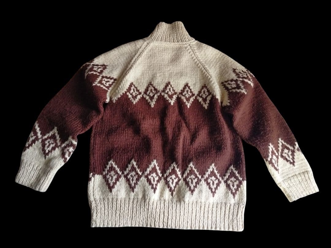 Vintage 60 70s ダイヤ柄 カウチンセーター