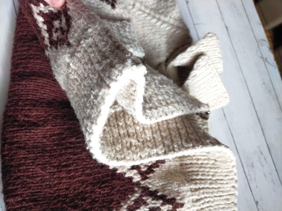 Vintage 60 70s ダイヤ柄 カウチンセーター