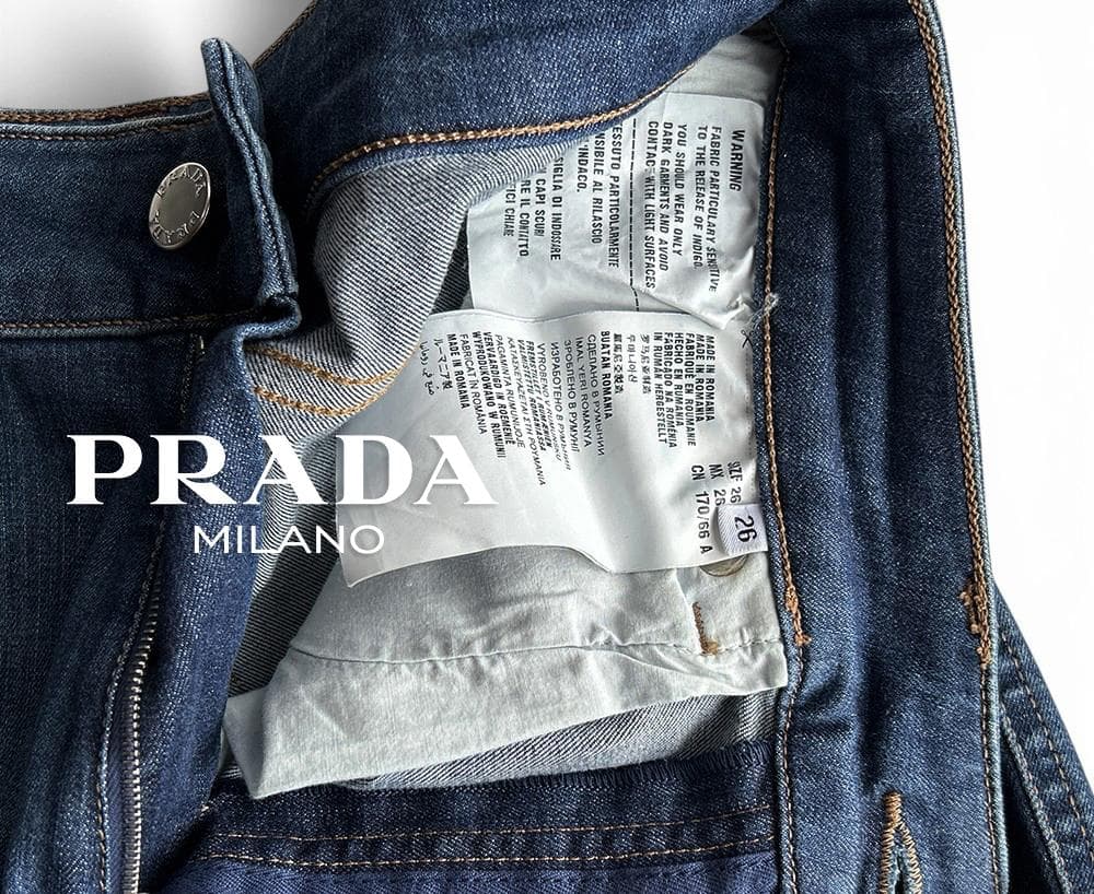 ray！PRADA軽量 ハイストレッチ ブランドタグ＆刻印デニムジーンズ