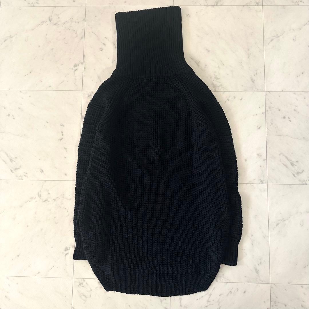 美品♪ドゥーズィエムクラス ワッフル編みタートルネックニット 黒 ブラック