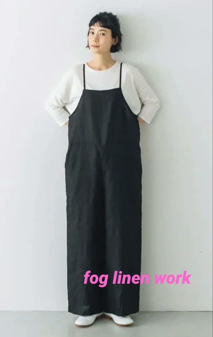 美品✨fog linen work マリ サロペット ブラック