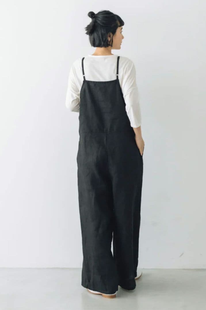 美品✨fog linen work マリ サロペット ブラック