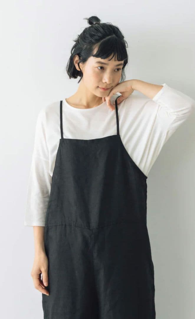 美品✨fog linen work マリ サロペット ブラック