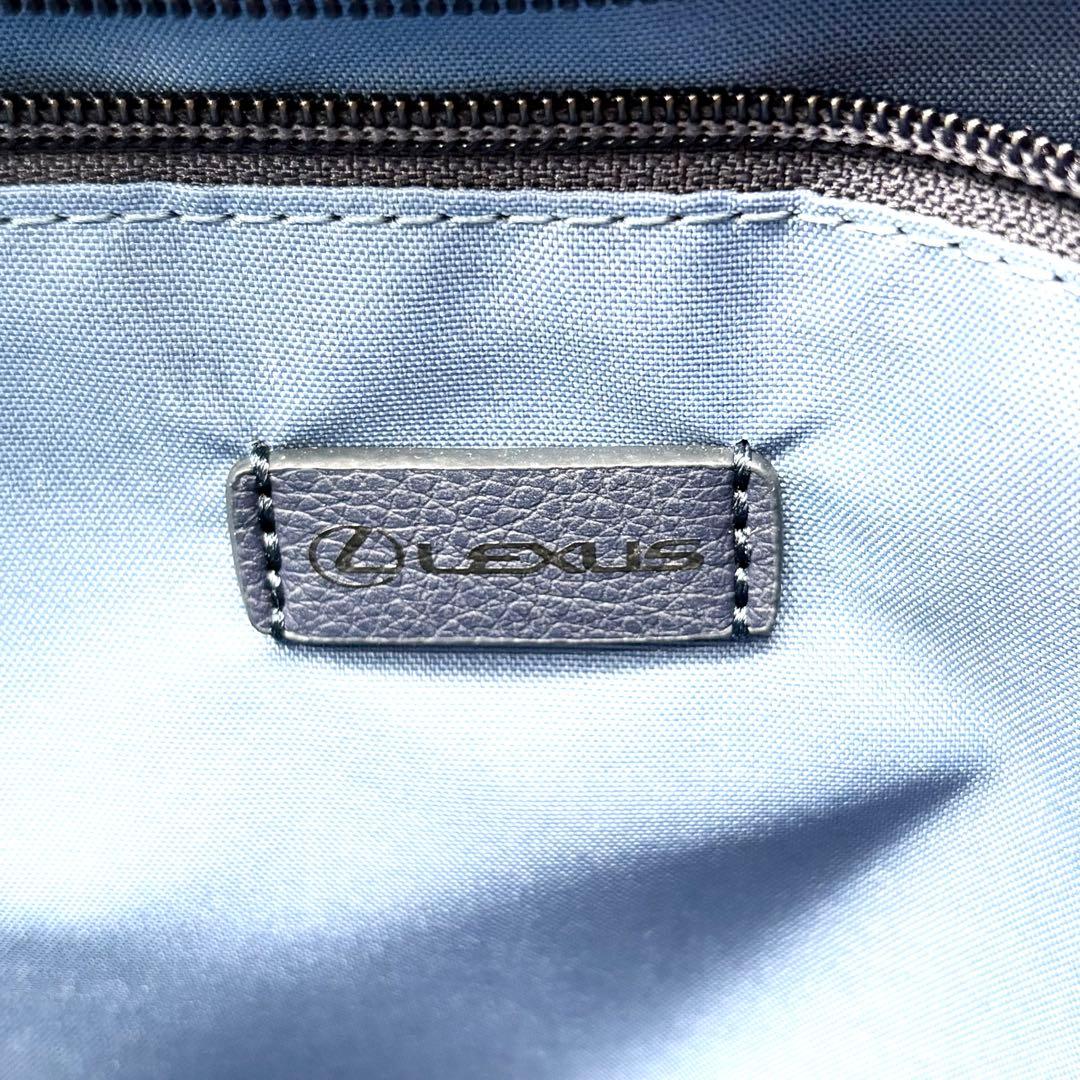 【未使用級】レクサス トートバッグ ヴィーガンレザー 肩掛け A4可 ネイビー