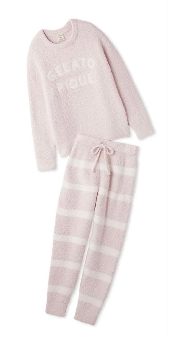 パウダーロゴジャガードプルオーバー＆ロングパンツセット　ジェラートピケ