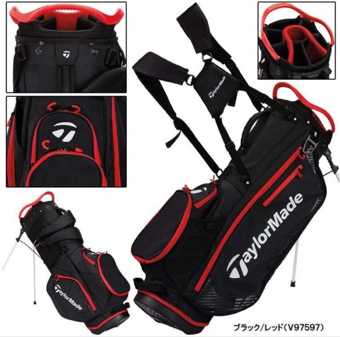 新品未使用TaylorMade スタンドバッグ ネイビー/レッド　ネームタグ付