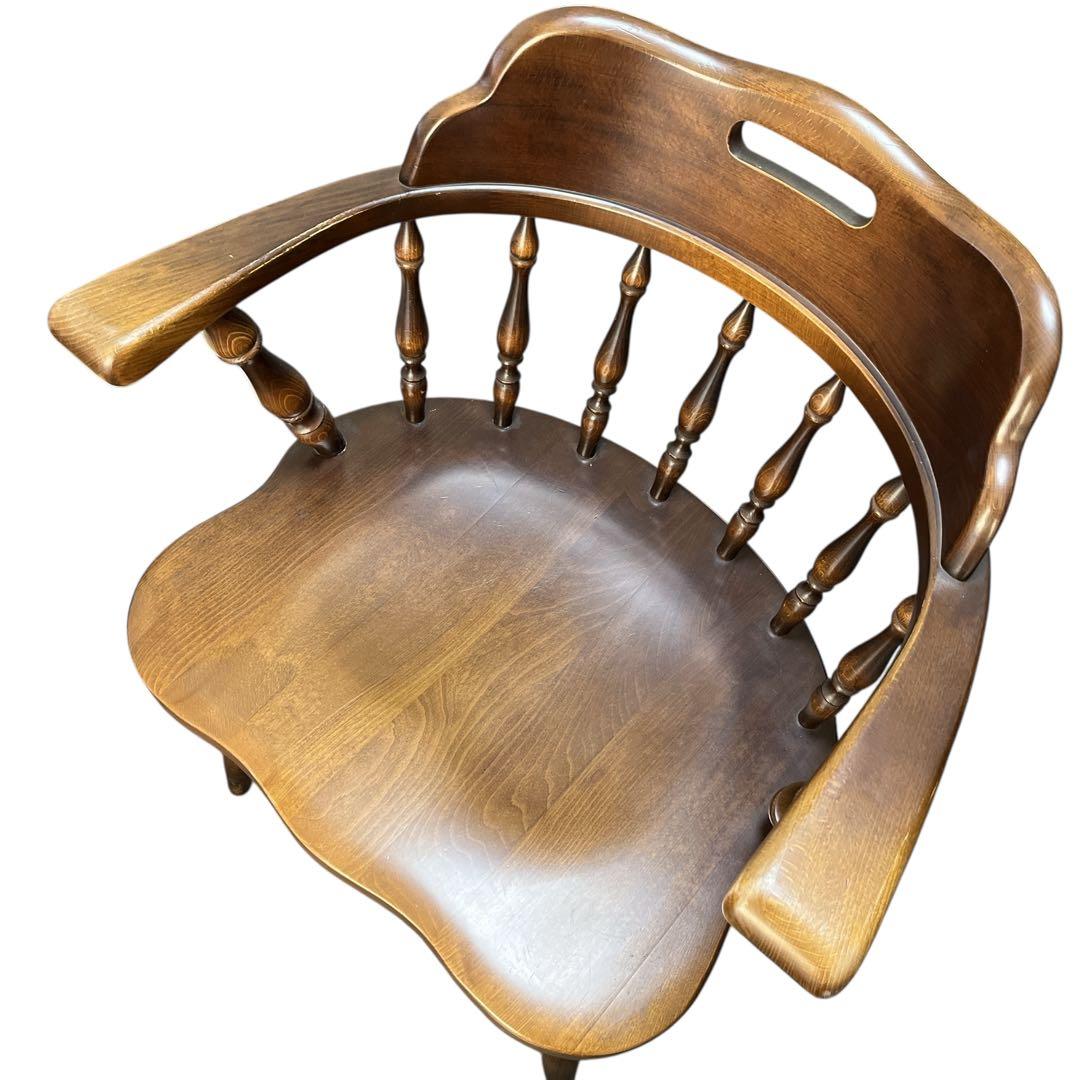 飛騨産業 ウィンザーアームチェア ダイニングチェア レトロ 椅子 キツツキマーク