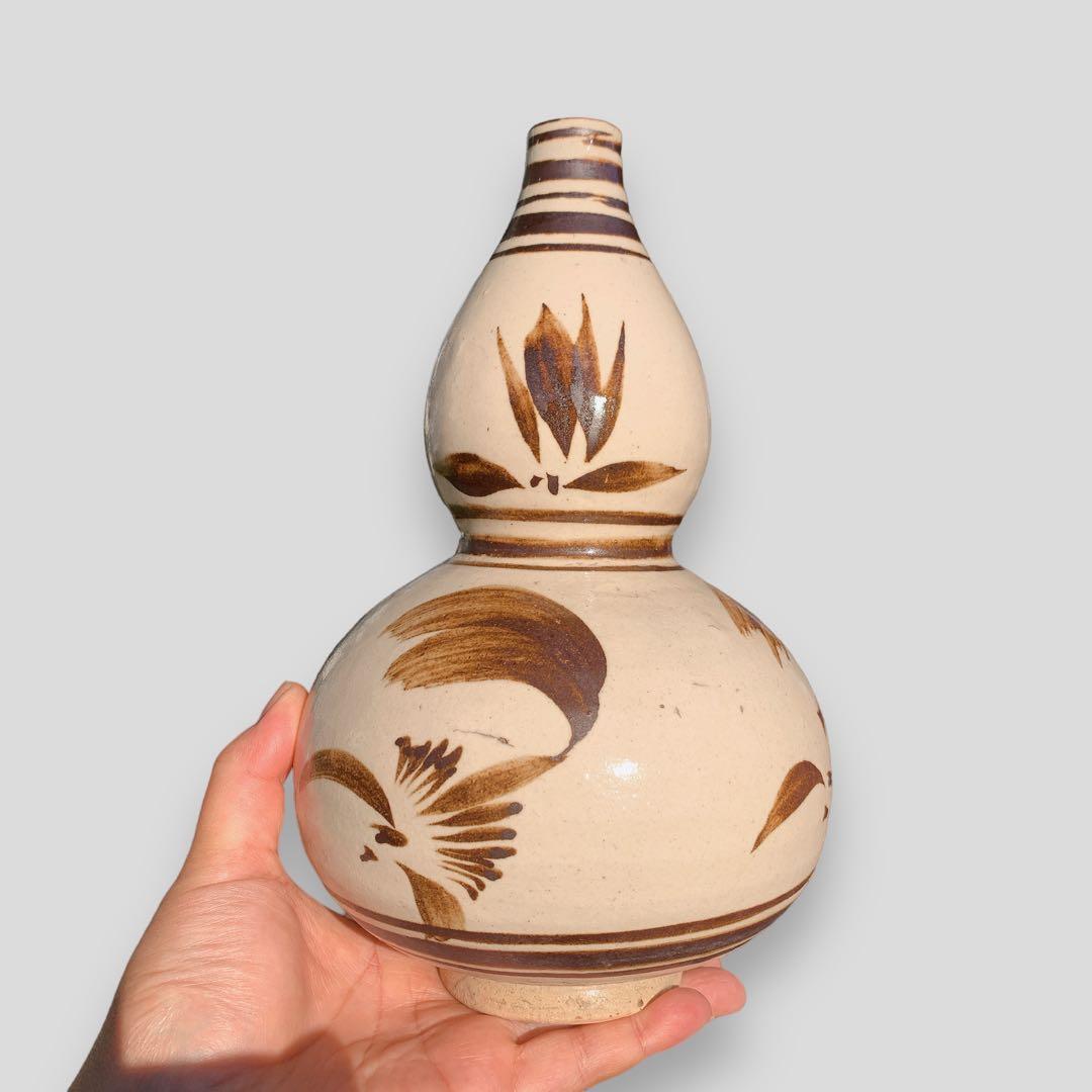 中国骨董　ひょうたん型　陶器　アンティーク　古美術　ひょうたん　花瓶　一輪挿し