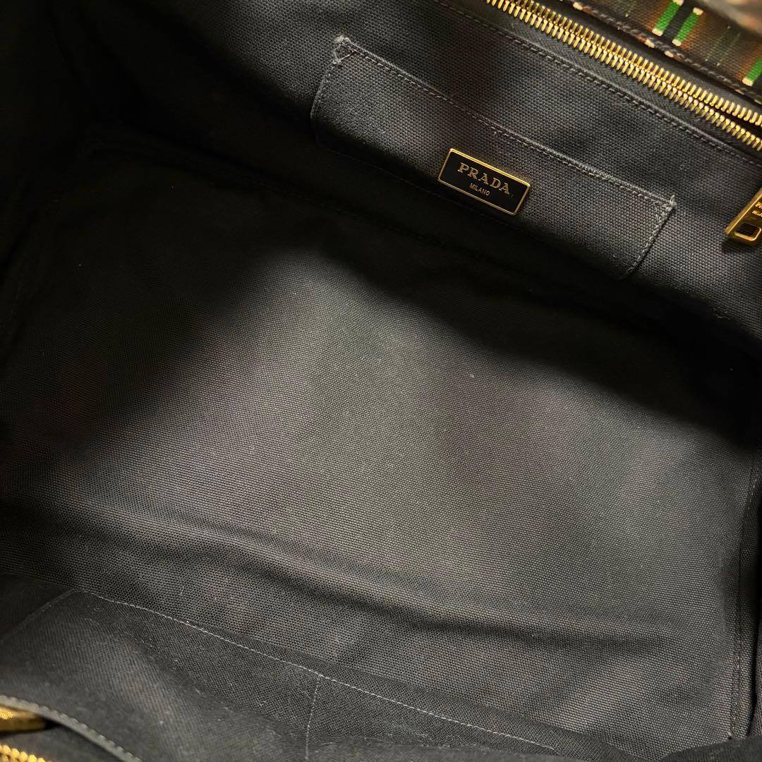 PRADA CANAPA チェック柄トートバッグ