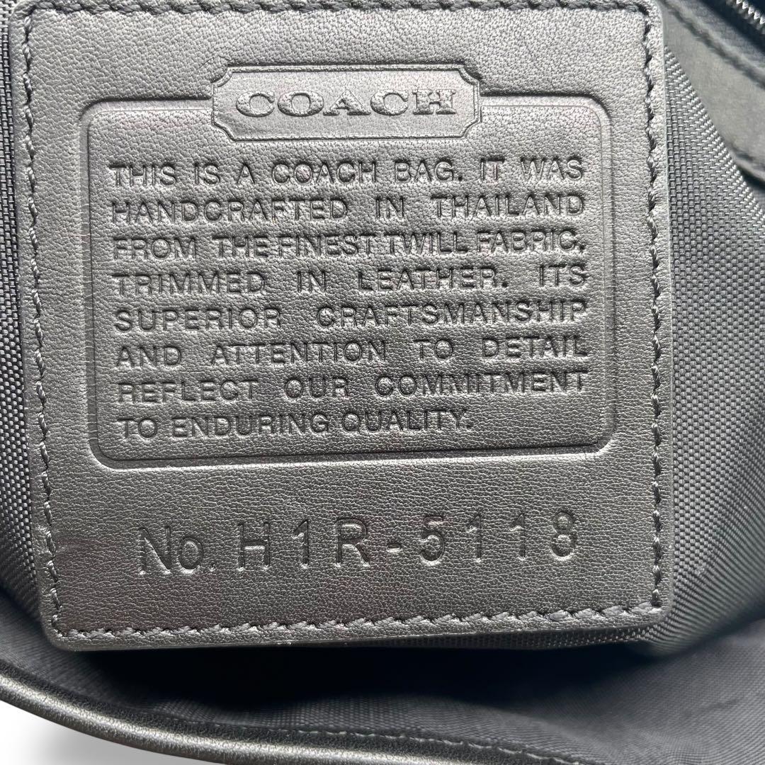 希少 COACH☆ショルダーバッグ 斜め掛け ナイロン レザー A4収納可 黒