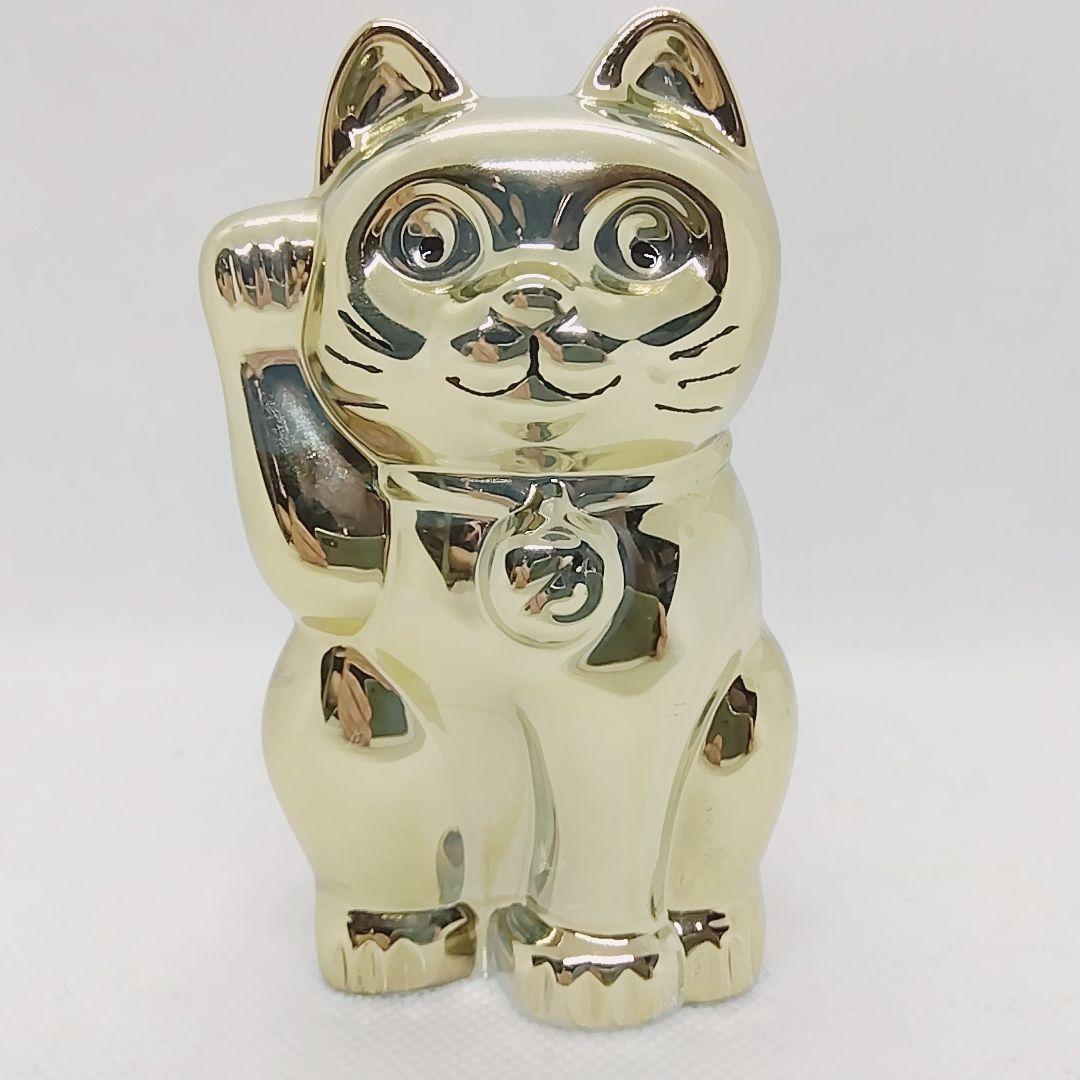 【美品 激レア】バカラ　招き猫　ゴールド　クリスタルガラス　幸運　縁起物　金色