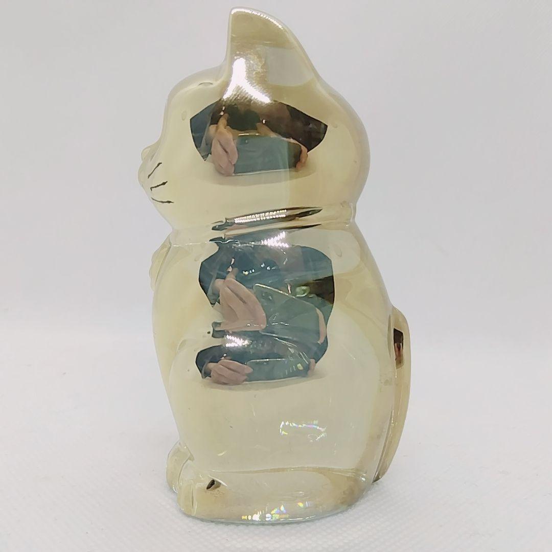 【美品 激レア】バカラ　招き猫　ゴールド　クリスタルガラス　幸運　縁起物　金色