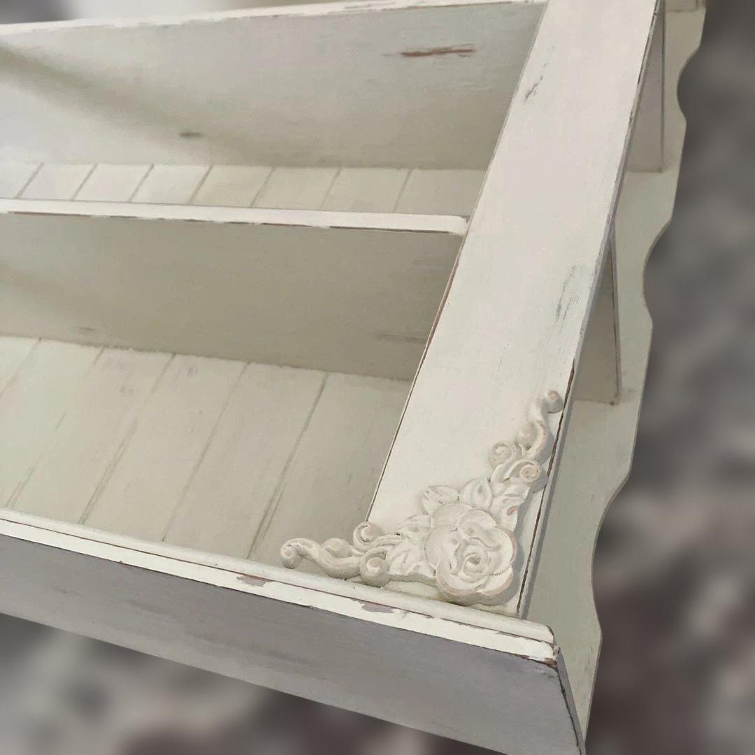 フレンチシャビー風 飾り棚 オープンラック 薔薇