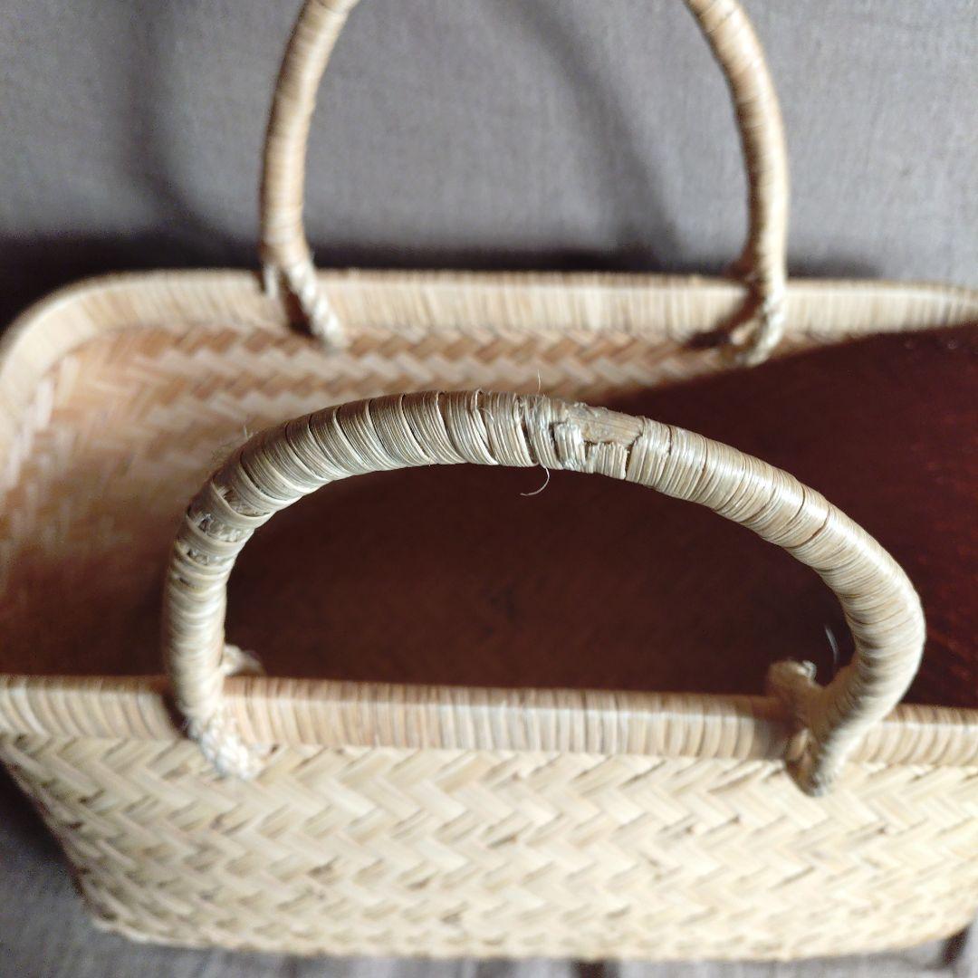 鳥越竹細工岩手県産　市場カゴ