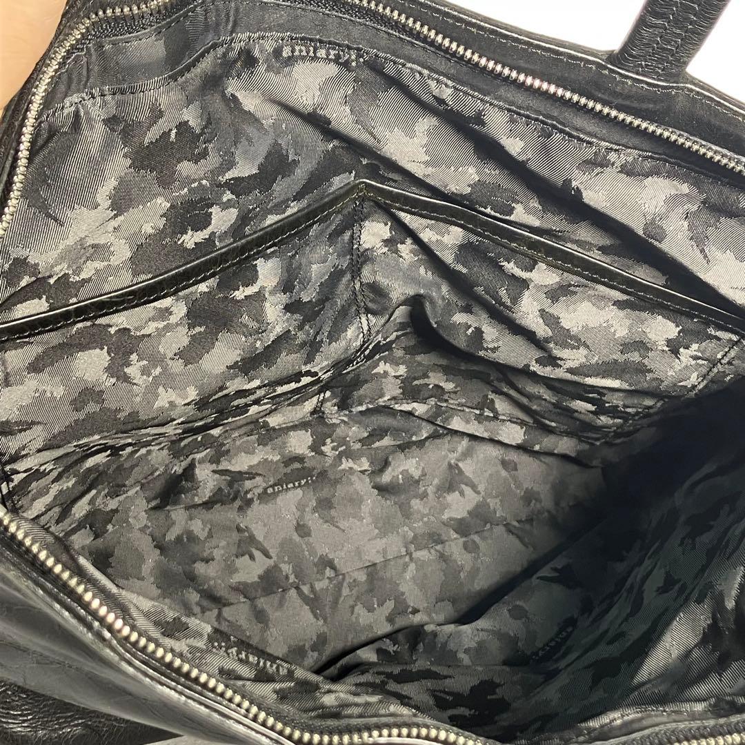 アニアリ トートバッグ 肩掛け レザー 上質 ビジネス A4/PC収納 ブラック