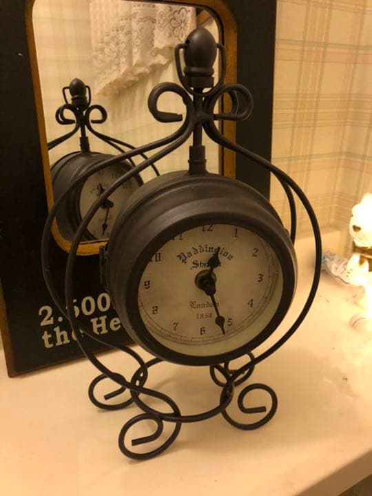 アンティーク アイアン 両面 クロック いいサイズ