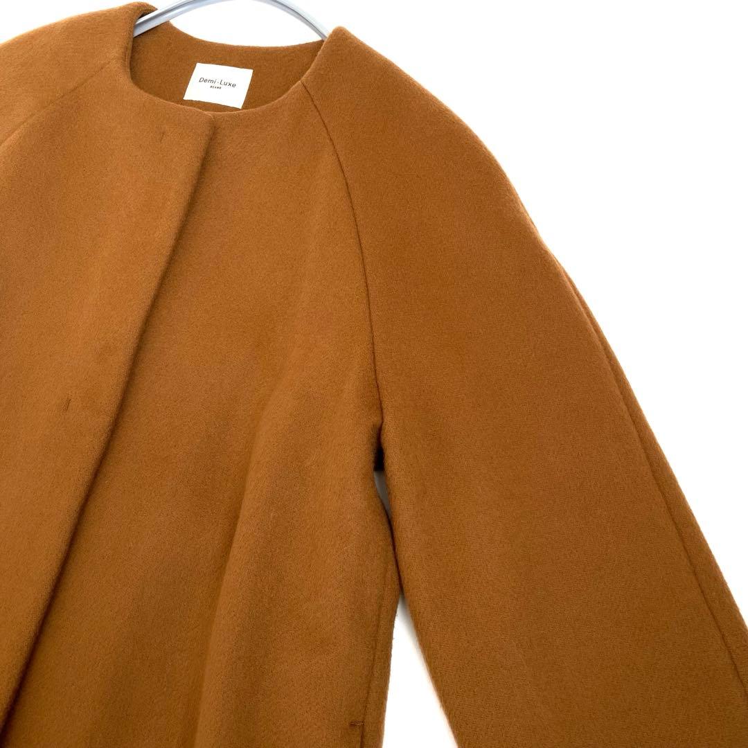 お値下げ✨美品✨デミルクス ビームス 4,6万円 ノーカラーコート ブラウン系