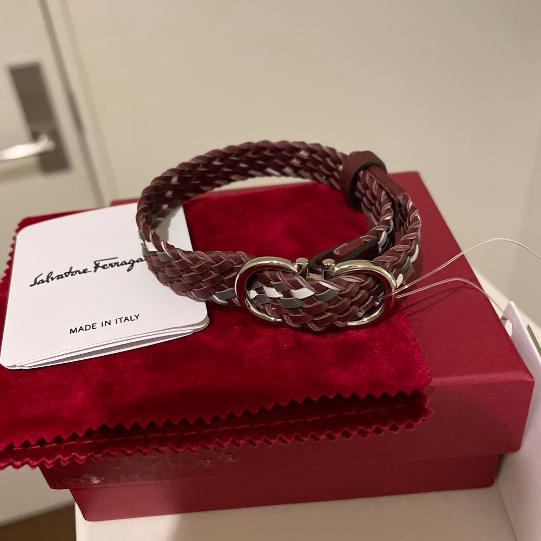 Salvatore Ferragamo ブラウンレザーバングル